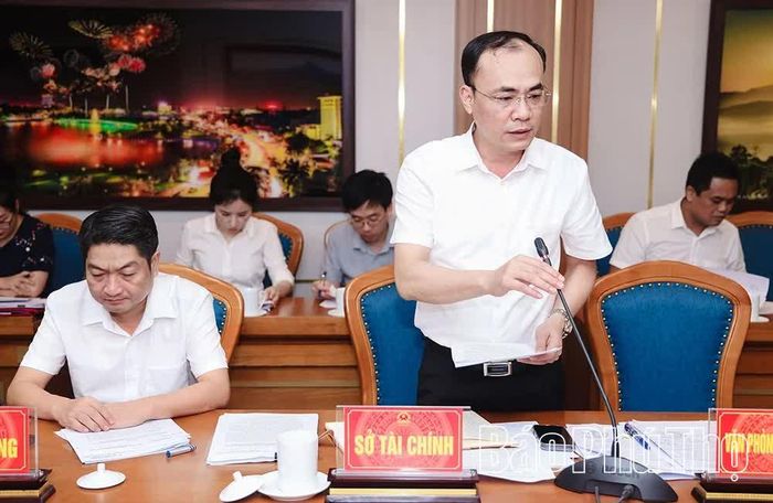 Lãnh đạo Sở Tài chính phát biểu tại hội nghị.