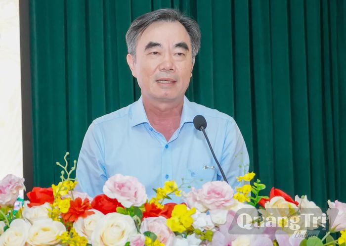 Đồng chí Nguyễn Lương Bình, Trưởng ban Tổ chức Tỉnh ủy phát biểu tại lớp tập huấn - Ảnh: N.H