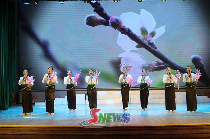 Tiết mục Hát dưới màu hoa đào.