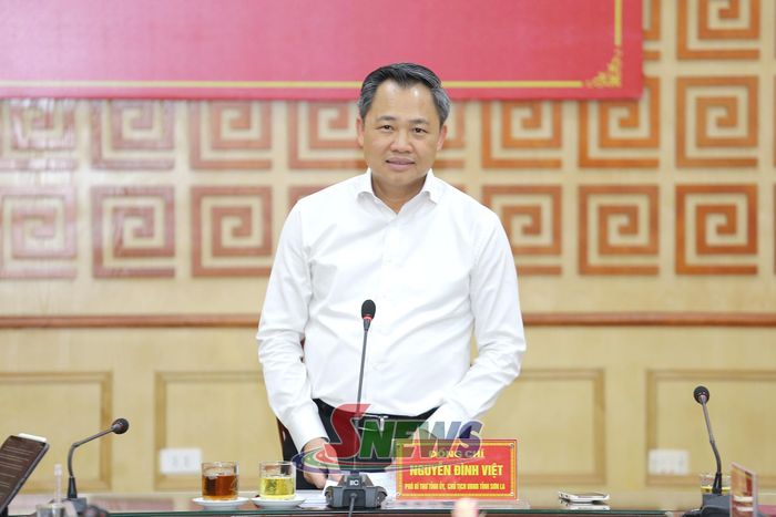 Đồng chí Chủ tịch UBND tỉnh phát biểu tại cuộc làm việc.