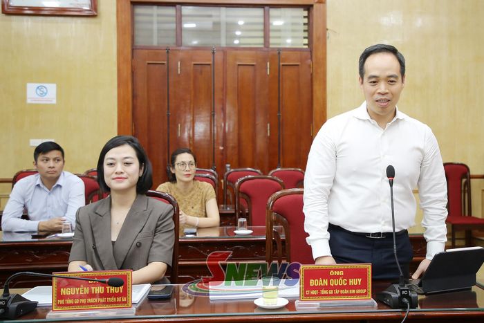 Đại diện BIM Group phát biểu tại cuộc làm việc.