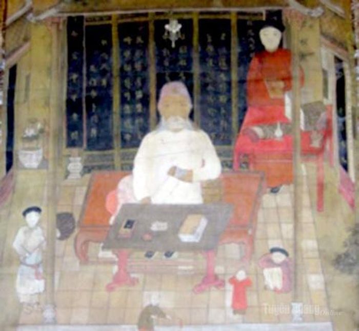 Nguyễn Văn Siêu năm 70 tuổi ( tranh vẽ dân gian).