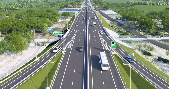 Phối cảnh một đoạn dự án đường Vành đai 4 TP.HCM.