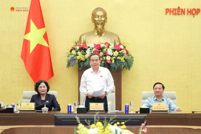 Chủ tịch Quốc hội Trần Thanh Mẫn phát biểu. Ảnh: Media Quốc hội.