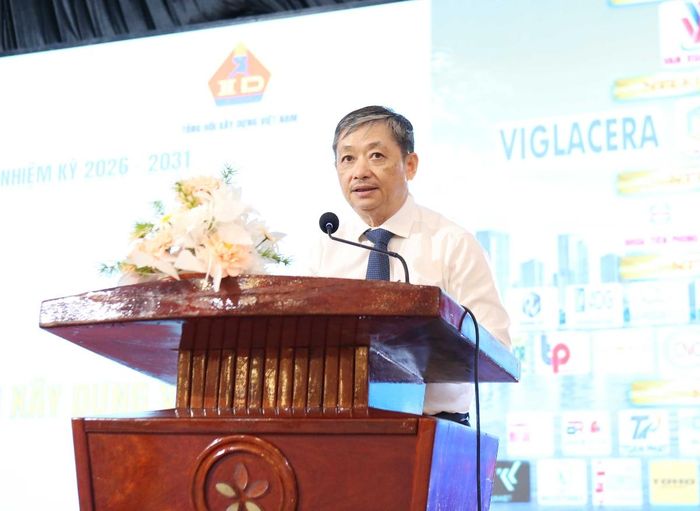 TS. Đặng Việt Dũng, Chủ tịch Tổng hội Xây dựng Việt Nam, phát biểu tại sự kiện. (Ảnh: Trần Lân)