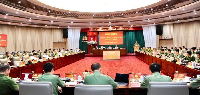 Các đại biểu dự Hội nghị Đảng uỷ Công an Trung ương quý III/2026