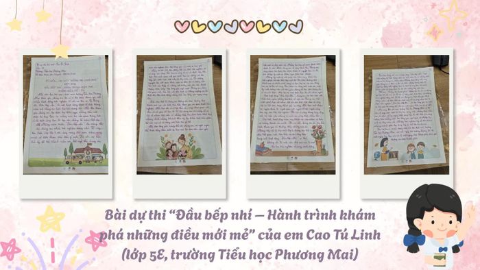 Hình ảnh bài dự thi của em Cao Tú Linh - Lớp 5E, Trường Tiểu học Phương Mai.