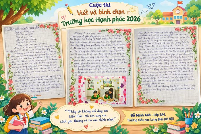 Bài thi "Hành trình của đôi bàn tay nhỏ" được đăng tải trên Diễn đàn trẻ em Việt Nam.