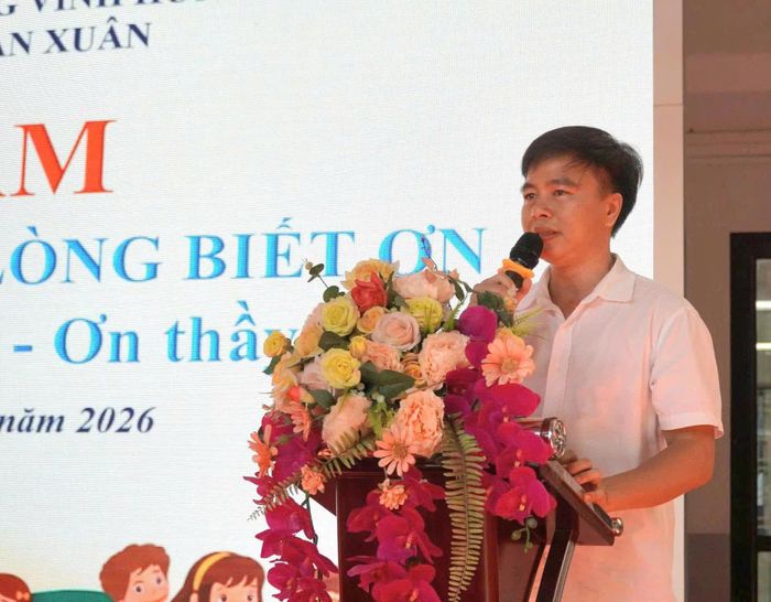 Nhà báo Nguyễn Ngọc Quang - Tổng Thư ký Tạp chí Trẻ em Việt Nam, Phó Trưởng Ban tổ chức Cuộc thi “Viết và bình chọn Trường học Hạnh phúc Mùa 2 năm 2026” phát biểu tại chương trình