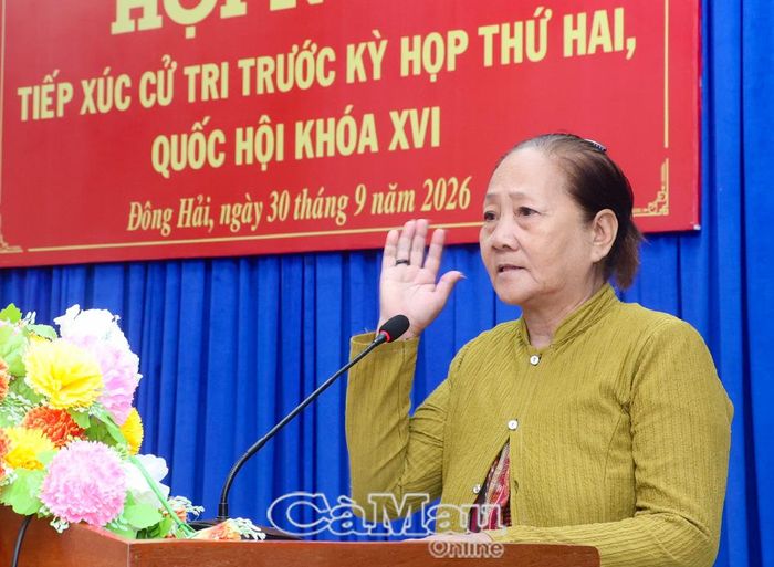 Cử tri Lê Kim Cương, ấp Mỹ Điền, xã Đông Hải, kiến nghị chính quyền tiếp tục quan tâm xây dựng nhà tình thương cho các hộ gặp khó khăn về nhà ở.