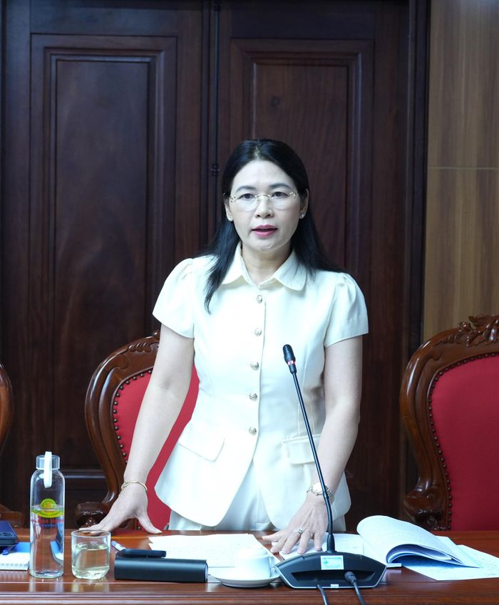 Phó Tổng Kiểm toán nhà nước Hà Thị Mỹ Dung phát biểu.