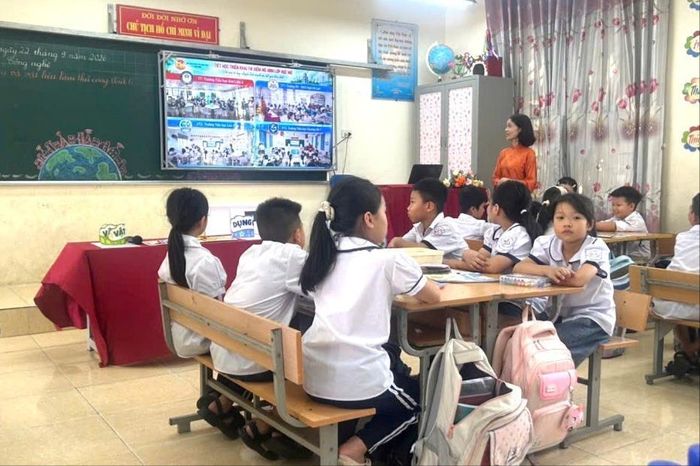 Mô hình lớp học mở được thực hiện thí điểm tại Trường TH và THCS Ngô Chi Lan (xã Sóc Sơn). Ảnh: CTV
