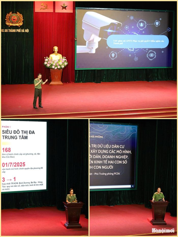 Đại diện 3 đơn vị trong cụm thi đua tham luận tại tọa đàm. Ảnh: TH