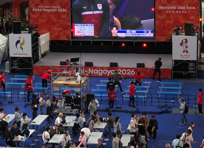 Khu vực sân khấu của fan zone tại ASIAD 20. Ảnh: Thùy An