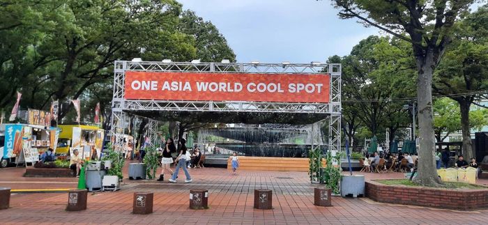 Khu vực Cool Spot ở công viên Hisaya-odori. Ảnh: Minh Quang