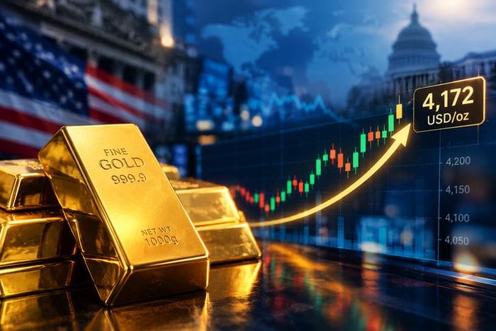Giá vàng thế giới tăng nhẹ sáng 30/9. Ảnh: AI