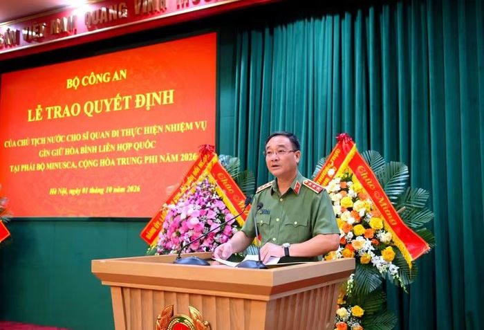 Đồng chí Thứ trưởng Phạm Thế Tùng phát biểu tại buổi Lễ. 