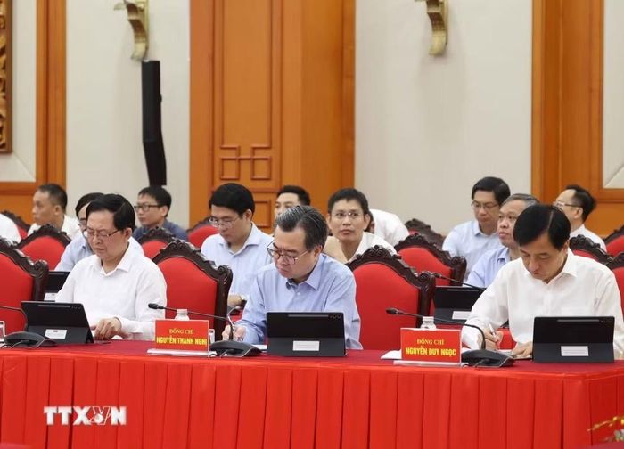 Các đại biểu tham dự cuộc làm việc. Ảnh: Thống Nhất/TTXVN.