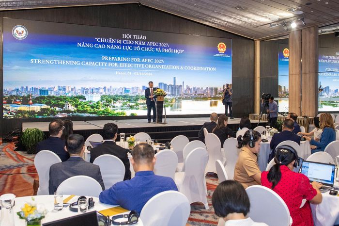  Toàn cảnh Hội thảo “Chuẩn bị cho Năm APEC 2027: Nâng cao năng lực tổ chức và phối hợp”. Ảnh: Việt Linh. 