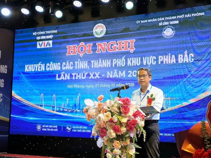 Ông Nguyễn Hoàng Long, Giám đốc Sở Công Thương Hải Phòng phát biểu