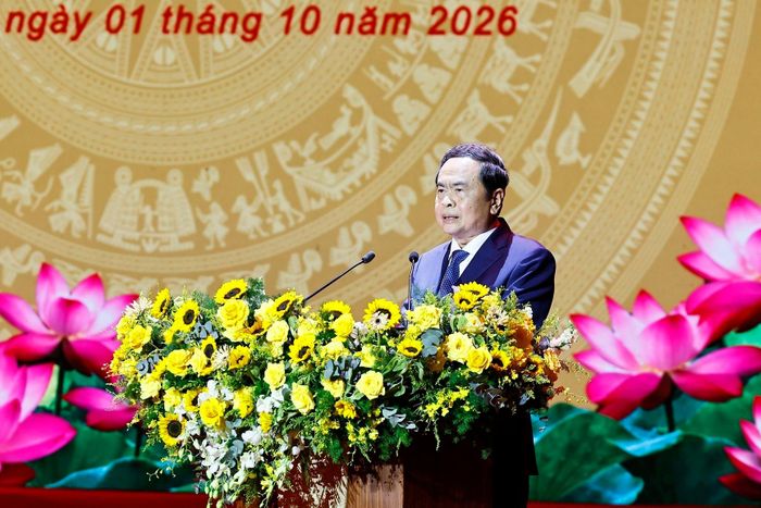 Chủ tịch Quốc hội Trần Thanh Mẫn phát biểu. Ảnh: Doãn Tấn - TTXVN