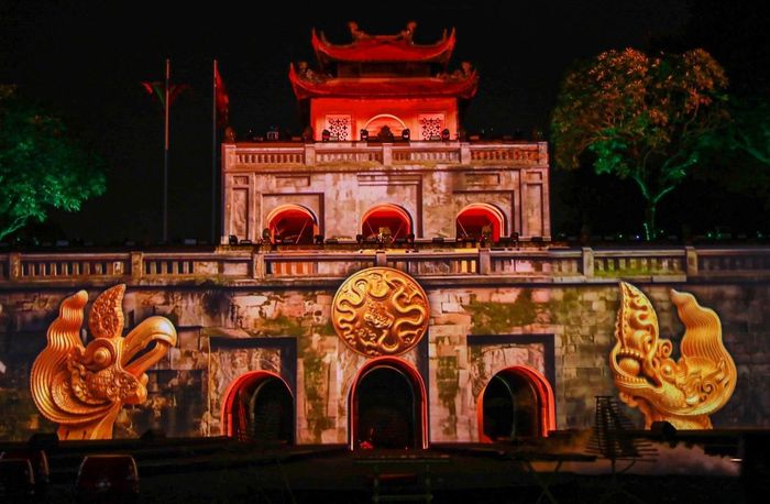 Các màn 3D mapping tại chương trình. Ảnh: Khánh Hoà - TTXVN