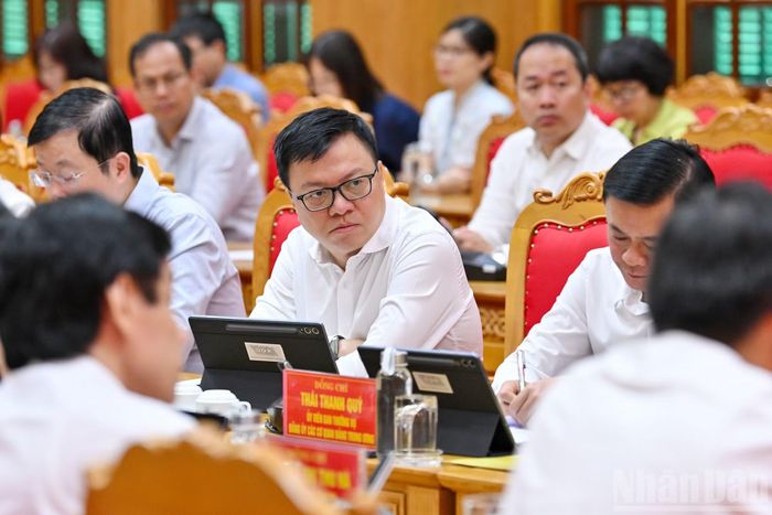 Các đồng chí Ủy viên Ban Thường vụ Đảng ủy các cơ quan Đảng Trung ương tham dự hội nghị.