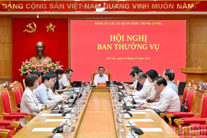 Quang cảnh Hội nghị Ban Thường vụ Đảng ủy các cơ quan Đảng Trung ương.