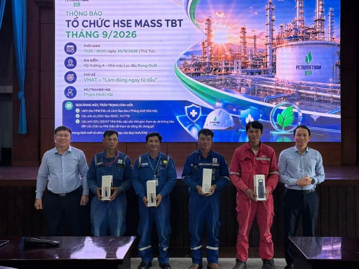 BSR biểu dương, khen thưởng các cá nhân nhà thầu có đóng góp tích cực trong công tác an toàn lao động và xây dựng văn hóa an toàn tại Nhà máy lọc dầu Dung Quất.