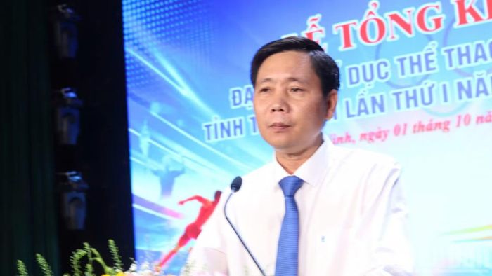 Phó Giám đốc Sở Văn hóa, Thể thao và Du lịch tỉnh Tây Ninh Lê Quang Chánh phát biểu tổng kết. (Ảnh: THANH PHONG)