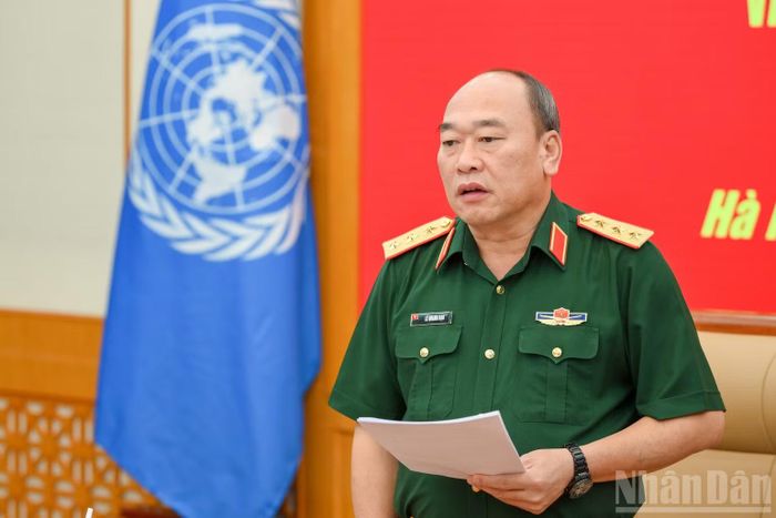 Thượng tướng Lê Quang Đạo phát biểu tại buổi lễ.