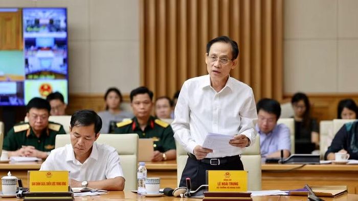 Bộ trưởng Ngoại giao Lê Hoài Trung phát biểu tại cuộc họp. (Ảnh: chinhphu.vn/Phương Nguyên)