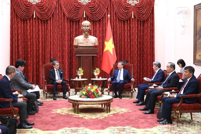 Tổng Bí thư, Chủ tịch nước Tô Lâm tiếp ông Maeda Tadashi, Chủ tịch Hội đồng quản trị Ngân hàng Hợp tác quốc tế Nhật Bản (JBIC).