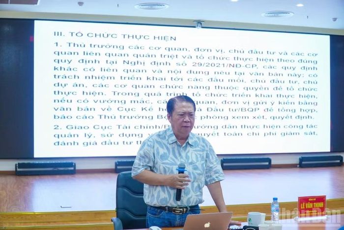 Ông Lê Văn Thịnh, nguyên Trưởng phòng Giám định 1 (Cục Giám định Nhà nước về Chất lượng công trình xây dựng, Bộ Xây dựng) tại một hội thảo khoa học.