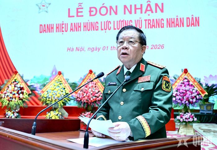  Đại tướng Nguyễn Trọng Nghĩa phát biểu chỉ đạo tại buổi lễ.