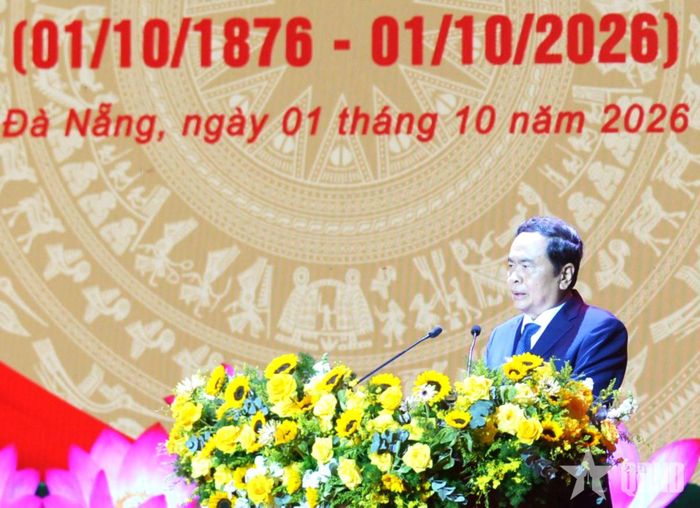  Chủ tịch Quốc hội Trần Thanh Mẫn phát biểu tại Lễ kỷ niệm.  