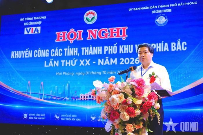 Ông Trần Việt Hoà - Cục trưởng Cục Công nghiệp (Bộ Công Thương) phát biểu tại hội nghị. Ảnh: VIỆT HÒA
