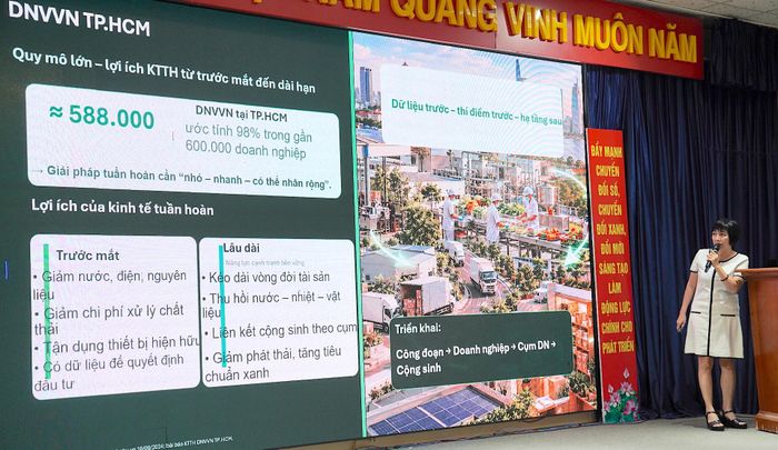 PGS-TS Nguyễn Thị Thanh Phượng trình bày tham luận tại hội thảo. ẢNH QUANG HUY