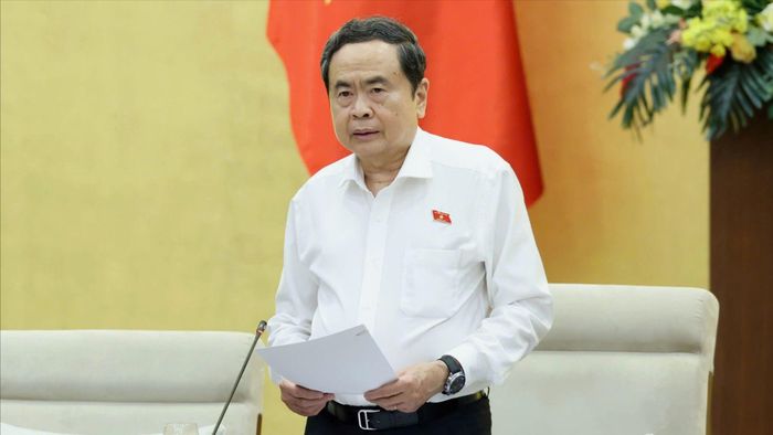 Chủ tịch Quốc hội Trần Thanh Mẫn phát biểu khai mạc phiên họp thứ 7 của Ủy ban Thường vụ Quốc hội chiều 1-10. Ảnh: QUANG PHÚC