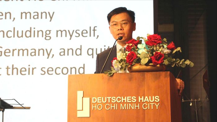  Phó Chủ tịch UBND TPHCM Trương Minh Huy Vũ phát biểu chào mừng. Ảnh: THỤY VŨ 