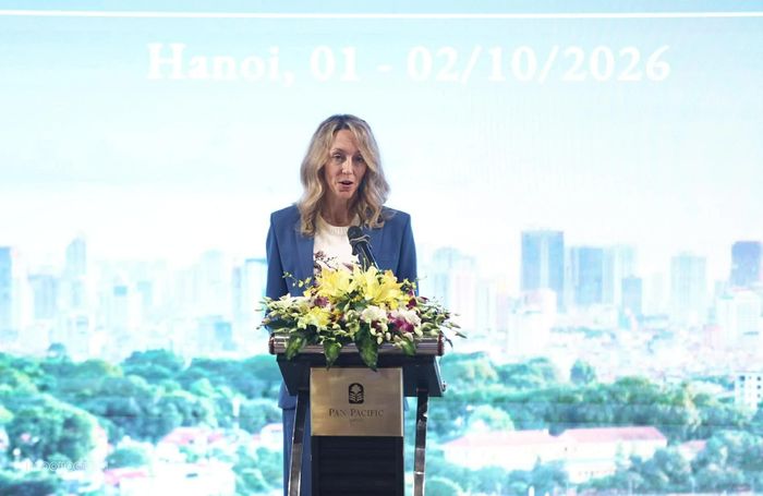 Phó Đại sứ Hoa Kỳ tại Việt Nam Courtney Beale phát biểu tại Hội thảo. (Ảnh: Thành Long)