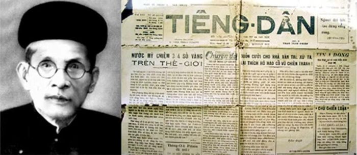 Nhà chí sĩ, nhà báo Huỳnh Thúc Kháng và Báo Tiếng Dân. Ảnh tư liệu.