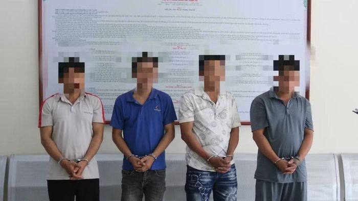 Các đối tượng tại cơ quan công an - Ảnh: Công an tỉnh Thái Nguyên.