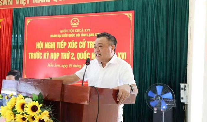 Ủy viên Bộ Chính trị, Bí thư Trung ương Đảng, Chủ nhiệm Ủy ban Kiểm tra Trung ương Trần Sỹ Thanh phát biểu tại hội nghị. Ảnh: langson.gov.vn
