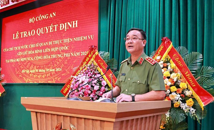Thứ trưởng Phạm Thế Tùng phát biểu tại buổi lễ (Ảnh: LL GGHB cung cấp)