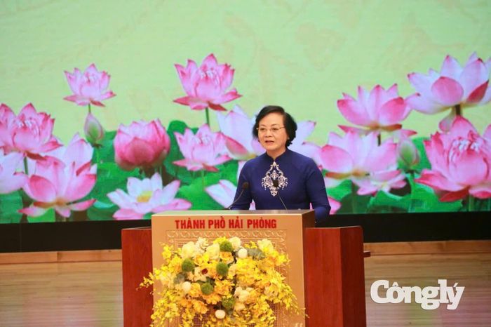 Phó Thủ tướng Chính phủ Phạm Thị Thanh Trà phát biểu chỉ đạo (ảnh: Cổng TTĐT Hải Phòng).
