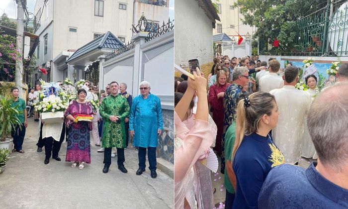 Không khí náo nhiệt khi nhà trai đến xin dâu 