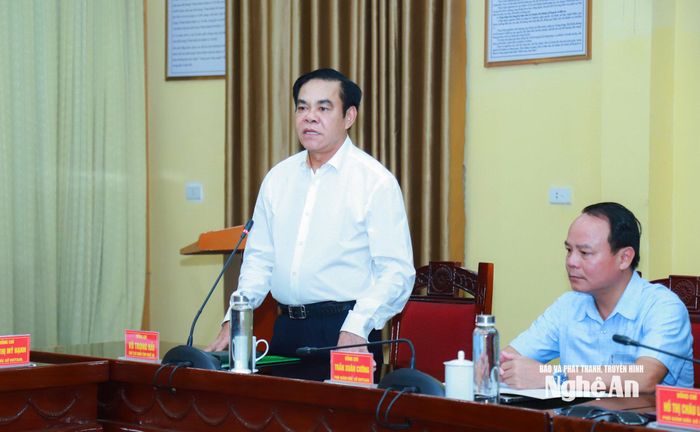 Đồng chí Võ Trọng Hải - Phó Bí thư Tỉnh ủy, Chủ tịch UBND tỉnh phát biểu chỉ đạo. Ảnh: Thành Duy