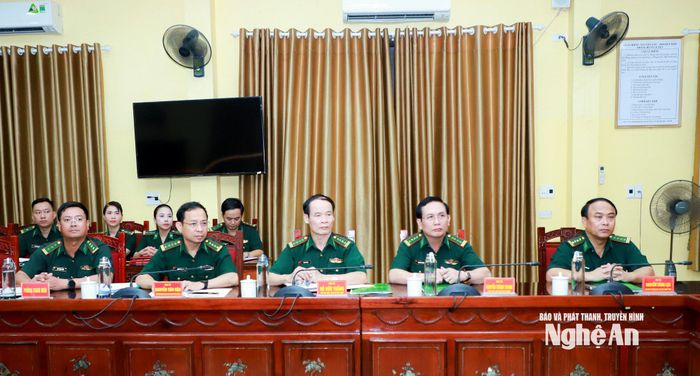Các đồng chí lãnh đạo Ban Chỉ Bộ đội Biên phòng tỉnh tại chương trình. Ảnh: Thành Duy