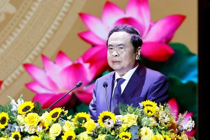 Chủ tịch Quốc hội Trần Thanh Mẫn phát biểu. (Ảnh: Doãn Tấn/TTXVN)